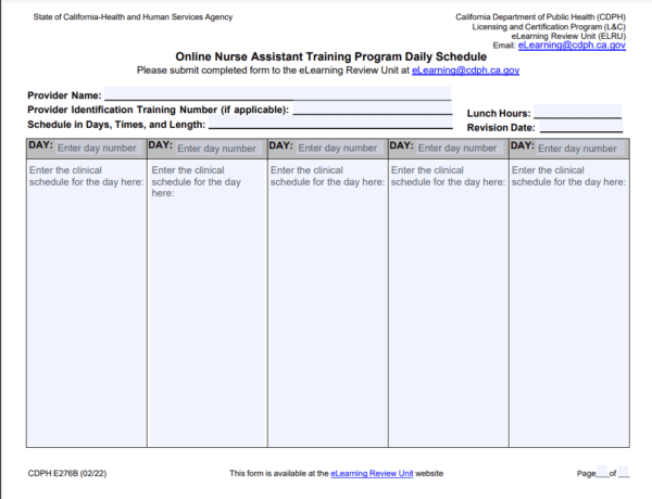 OPTIONAL Form 276 Form Preparation Consultation Package Add-on for California Canvas LMS Buildout Virtual Seminar